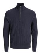 Jack & J S Jprblubarkley Knit Half Zip Jnr Marinblå