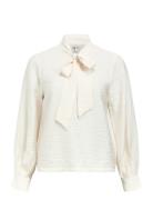 Object Objjacira L/S Re Bow Shirt Noos Kräm