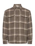 Selected Slhmason-Pablo Check Overshirt Brun