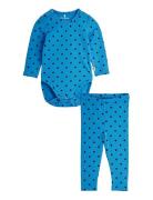 Mini Rodini Polka Dots Aop Baby Set Blå