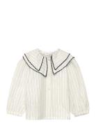 Mango Striped Blouse With Peter Pan Collar Vit