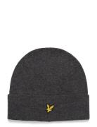 Lyle & Scott Lambswool Blend Ribbed Beanie Grå