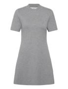 Mango Fine-Knit Flared Dress Grå