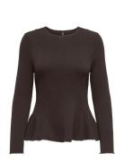 ONLY Onlkenya L/S Peplum Top Jrs Brun