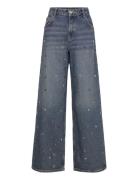 Mango Straight-Leg Jeans With Eyelets Blå
