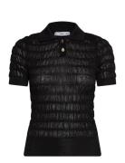 Mango Polo-Neck Textured Sweater Svart