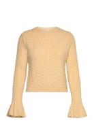 Mango Cable-Knit Sweater With Flared Sleeves Gul