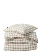 Lexington Home Greenbeigewhite Checked Cotton Flannel Bed Set Kräm