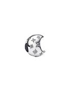 Pandora Moon Sterling Silver Charm With Clear Cubic Zirconia Silver