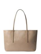Calvin Klein Emblem Aop Tote W/ Pouch Beige