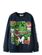 Name It Nkmneven Minecraft Nreg Sweat Bru Bfu Marinblå