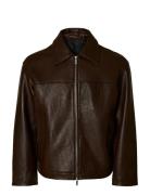 Selected Slhnoah Leather Blouson Brun