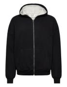 Hollister Boxy Waffle Lined Full Zip Svart