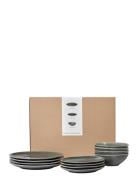 Broste Copenhagen Nordic Rain Dinner Set For Four Grå