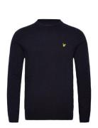 Lyle & Scott Lambswool Blend Crew Neck Jumper Marinblå