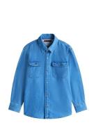 Tommy Hilfiger Mid Blue Denim Shirt Ls Blå