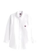 Tommy Jeans Tjw Ovs Badge Oxford Shirt Ext Vit