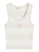 Tommy Jeans Tjw Crop Stripe Tank Beige