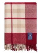 Lexington Home Red/Beige Checked Recycled Wool Throw Röd