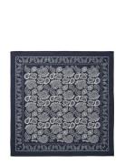 Mads Nørgaard Soft Cotton Paisley Scarf Solid Marinblå