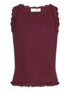 Rosemunde Kids Rkbalta Sl Top W/ Lace Cropped Burgundy