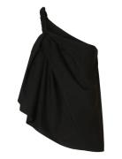 Selected Slfesther Braided Shoulder Top B Svart