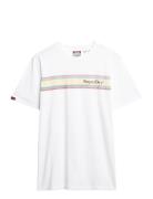 Superdry Venue Logo Stripe Relaxed Tee Vit