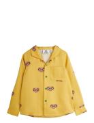 Mini Rodini E.t Aop Woven Ls Shirt Gul