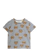 Mini Rodini E.t Stripe Aop Ss Tee Multi/patterned