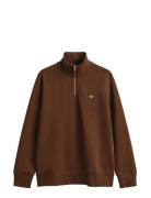GANT Reg Shield Half Zip Sweat Brun