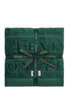 Lexington Home Velour Logo Towel 50X70+70X130 Set Of 2+2 Juniper Grön