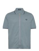 Fred Perry Textured Zip Polo Blå
