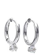Timi Of Sweden Oline - Crystal Hoop Earrings Stainless Steel Silver
