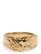 Pilgrim Sol Organic Shaped Crystal Ring Gold-Plated Guld