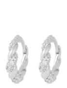 SNÖ Of Sweden Twist Crystal Oval Ear S/Clear - Silver