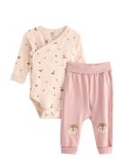 Lindex Set - Bodysuit And Joggers Rosa