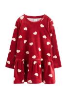 Lindex Kjole I Velour Röd