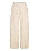 Selected Slfelma Hw Wide Plisse Pant B Kräm
