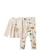 Liewood Wilhelm Printed Pyjamas Set Kräm