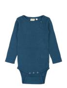 Petit Piao Ppdante Body L/S Merino Wool Blå