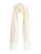 Lindex Scarf Big Fringe Solid Kräm