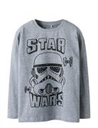 Name It Nkmvolt Starwars Ls Top Bfu Grå
