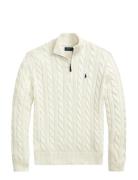 Polo Ralph Lauren Cable-Knit Cotton Quarter-Zip Sweater Kräm