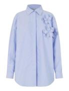 STINE GOYA 2464 Floral Shirting, Floral Shirt Blå